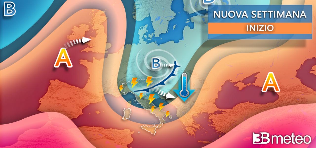 Break temporalesco, inizio settimana con nubifragi e grandine