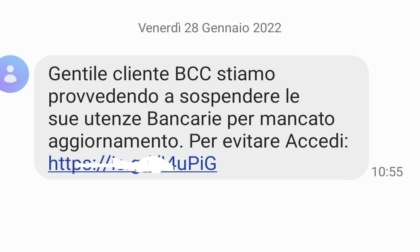 "Gentile utente Bcc... ": attenzione al messaggio sms, è phishing