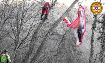 Quando il parapendio diventa un incubo: escursionista rimane appeso a un albero