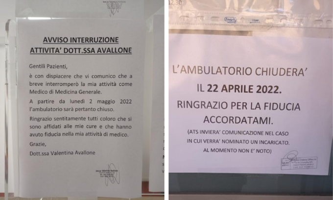 Avallone e Diliberto chiudono l’ambulatorio, altri tremila pazienti senza medico di base