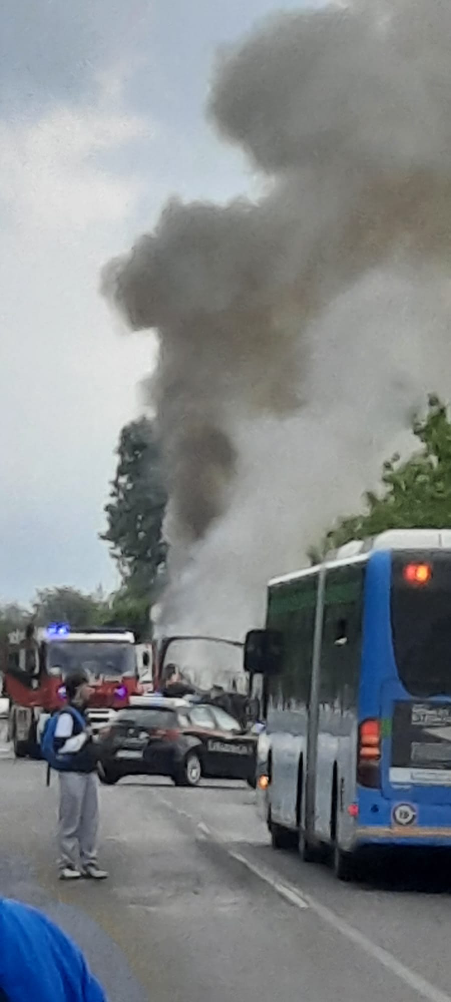 Incendio autobus Roccafranca
