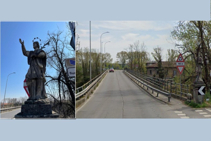 La sfortunatissima statua di San Giovanni, sul ponte di Cassano