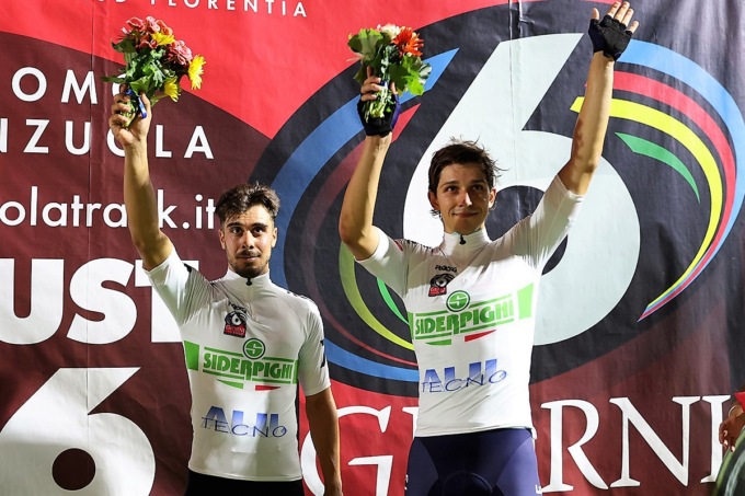 L’azzurro Stefano Moro sale sul podio della “Sei Giorni delle Rose”