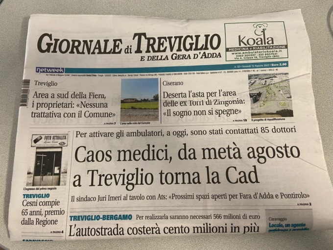 Il Giornale di Treviglio vi aspetta in edicola con la cronaca della settimana