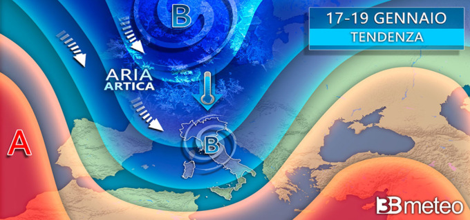 Da metà gennaio arriva il vero inverno: freddo, pioggia e neve anche a quote basse