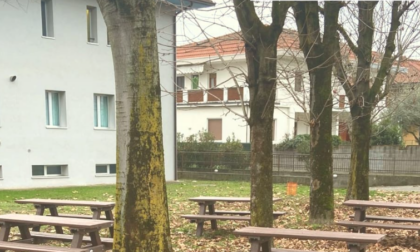 Nuovi alberi e tavoli in giardino: la scuola media ha la sua aula nel verde