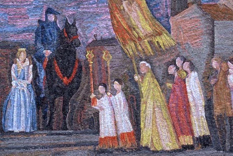 “La processione per il Santo Patrono”, 2000 di Trento Longaretti