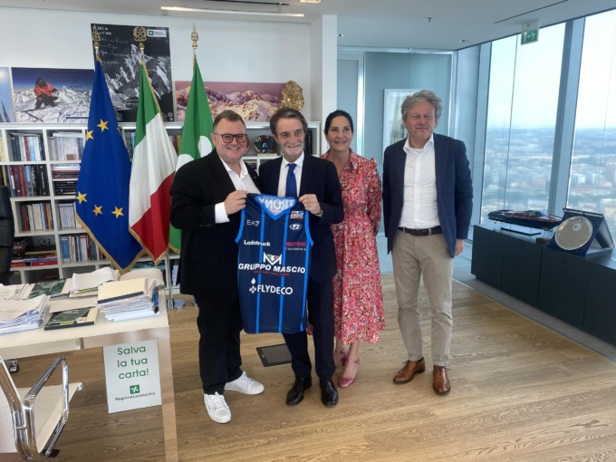 Incontro tra presidenti: Stefano Mascio e la Blu Basket da Attilio Fontana