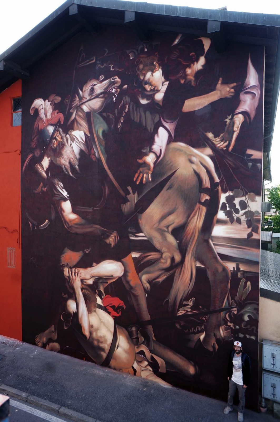 la «Conversione di San Paolo» di «Ravo» in via della Repubblica ispirato al Caravaggio