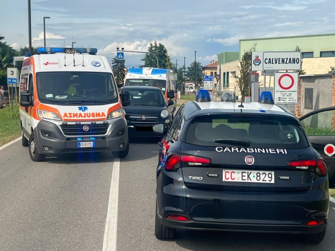 Schianto all’incrocio, due feriti a Calvenzano