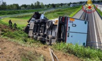 Camion si ribalta in Brebemi, l'incidente all'uscita del casello di Treviglio