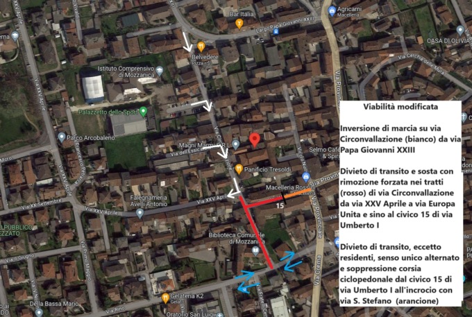 Via Circonvallazione, viabilità modificata causa cantiere