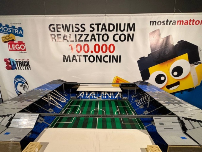 A Oriocenter, oltre 100mila mattoncini Lego per dare vita al modello del Gewiss Stadium