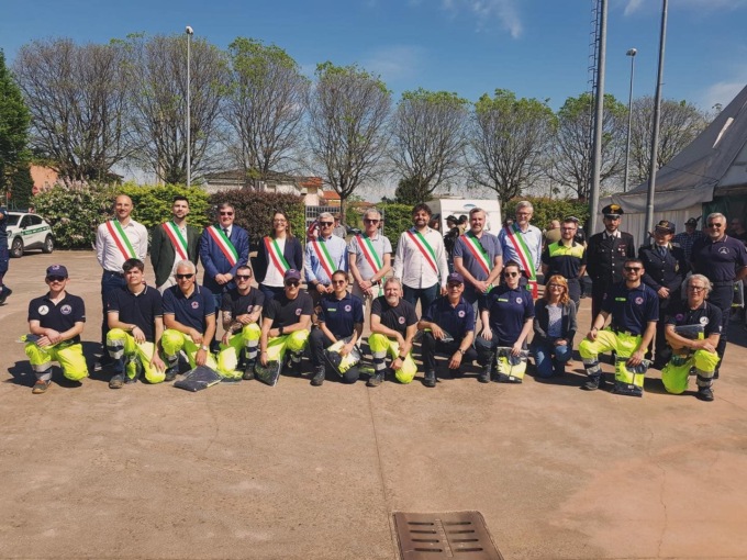 La Protezione civile al centro sportivo per la maxi esercitazione annuale