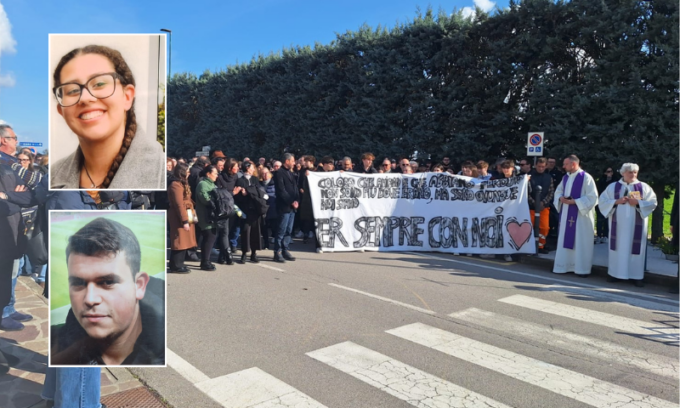Riccardo e Nora “Sempre con noi”, un intero paese si ferma per salutare i suoi ragazzi