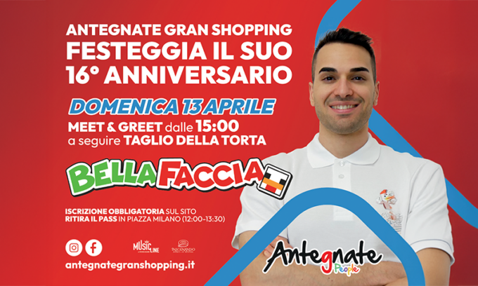 Antegnate Gran Shopping festeggia 16 anni con BellaFaccia: incontro speciale il 13 aprile!