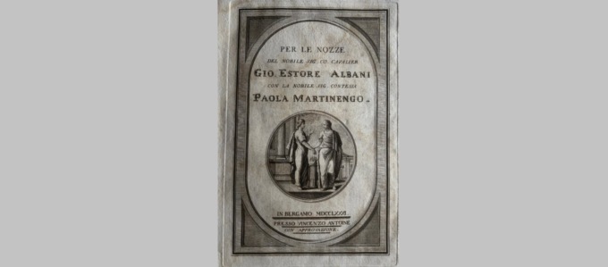 Un antico volume regalato al conte Albani per le sue nozze sarà donato al Comune