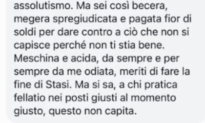 L'hater la insulta per messaggio, la Lucarelli lo espone pubblicamente con volto e nome: è di Bariano