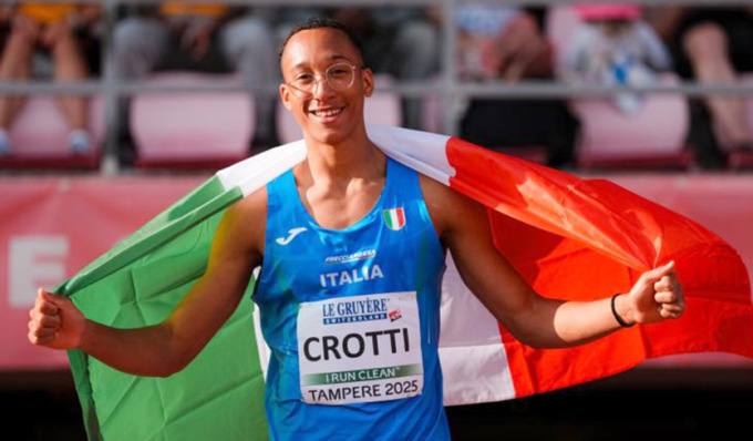 Francesco Crotti oro nel salto triplo all’Europeo Under 20 di Tampere