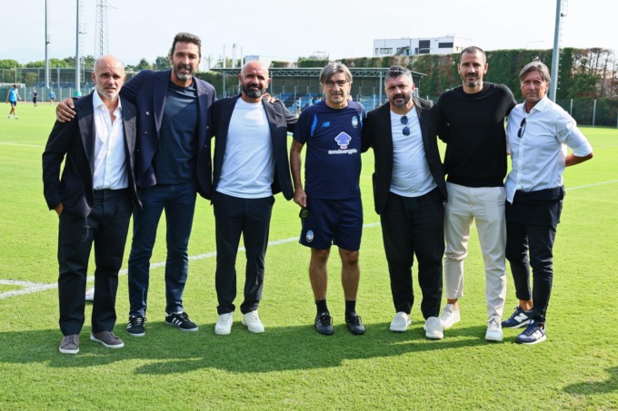 Il ct della nazionale Rino Gattuso in visita al Centro Bortolotti di Zingonia