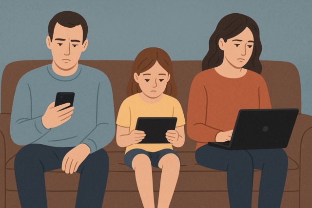 Vicini sul divano ma sempre più lontani: l’isolamento sociale da dipendenza digitale
