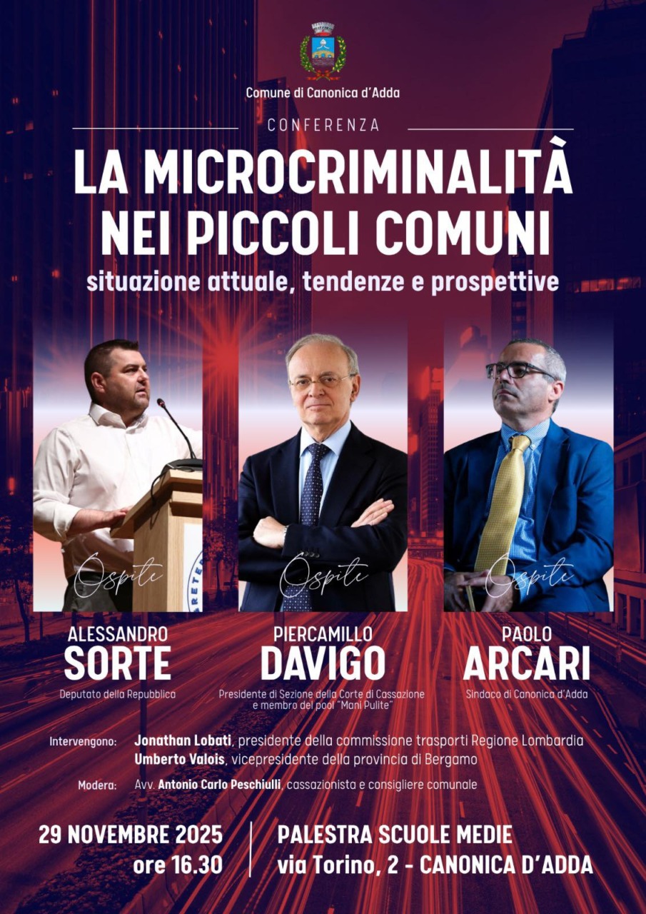 “Microcriminalità nei piccoli Comuni”, il 29 arriva un tavolo di confronto a Canonica d’Adda