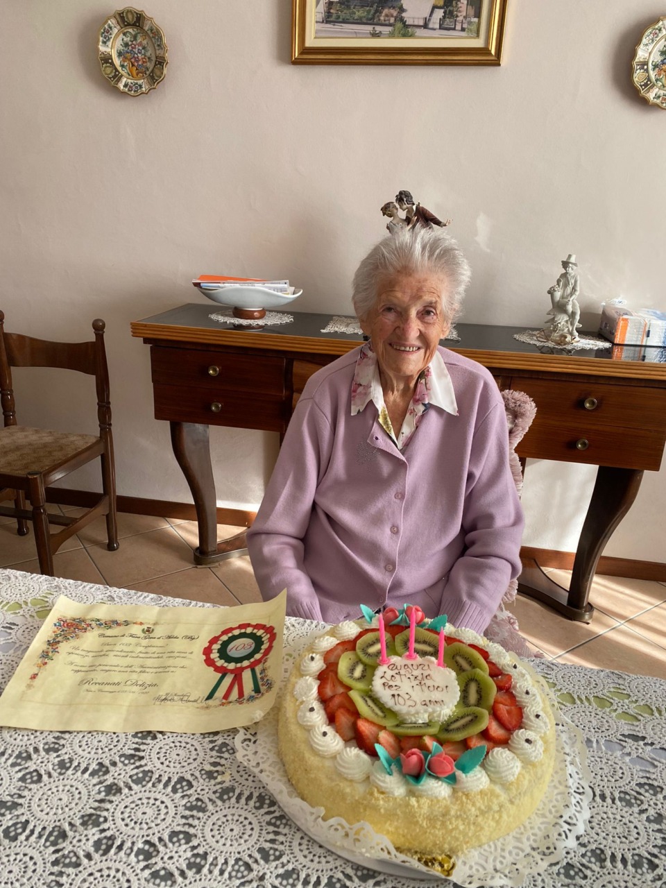 Si è spenta a 103 anni la decana di Fara, Letizia Recanati
