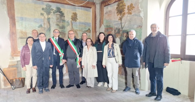Castello Albani, svelati i restauri alla Sala delle Quattro Stagioni e ai lacerti del cortile interno