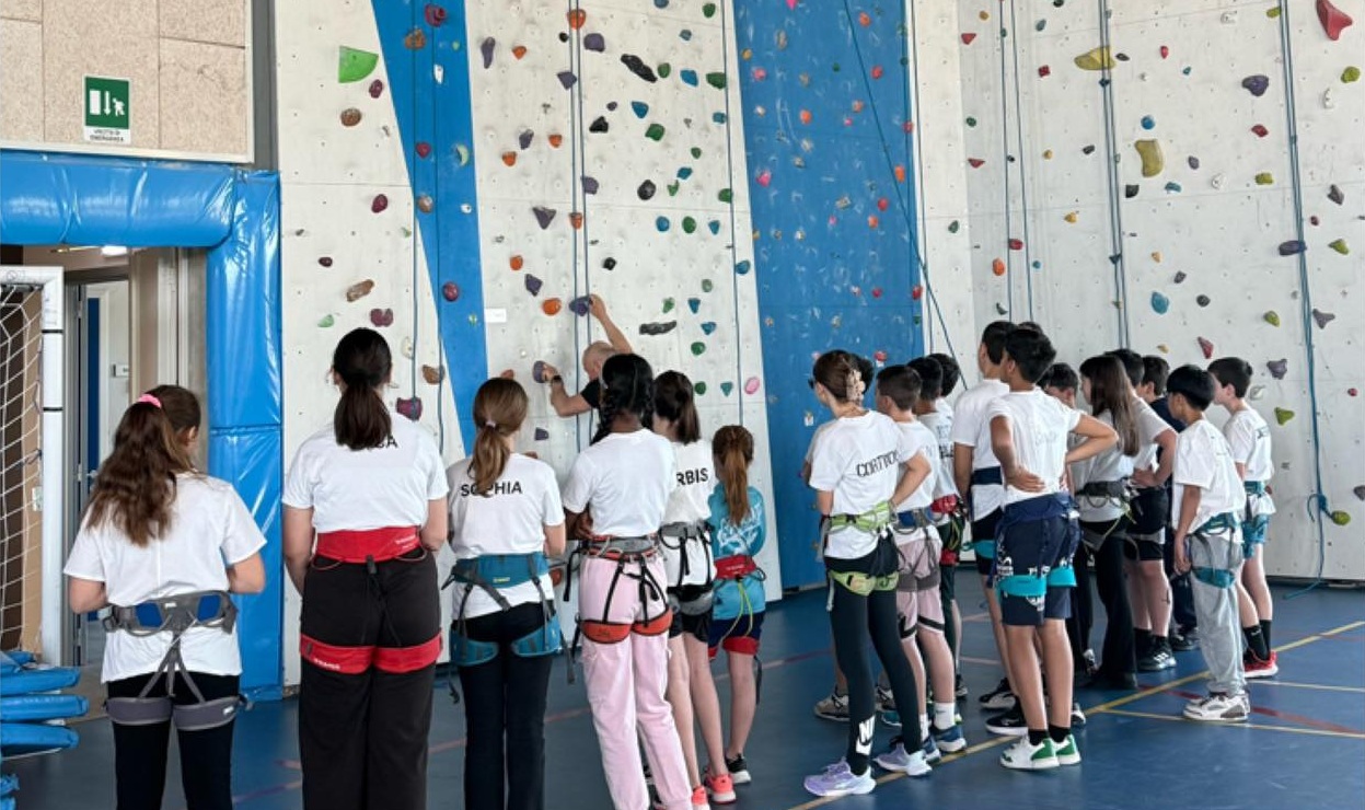 Educazione fisica e arrampicata: a Calcinate una lezione speciale per gli studenti