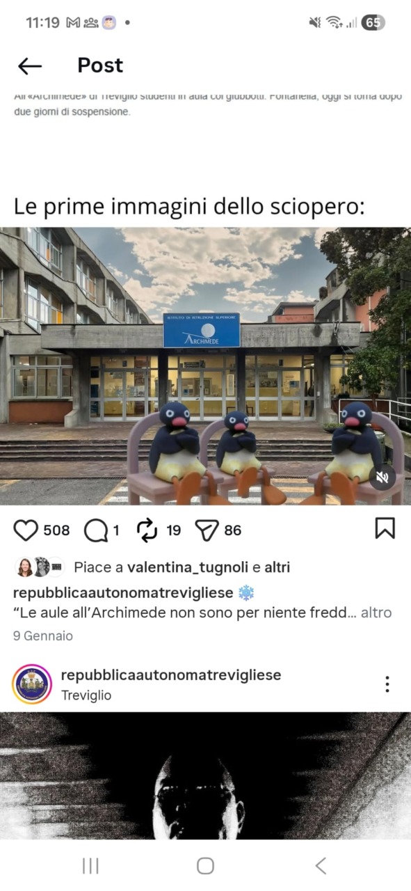 All'Archimede quest'interno i ragazzi hanno protestato per il malfunzionamento dei caloriferi. Eccoli, visti con gli occhi della RAT