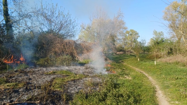 Fiamme sul Serio, ciclista lancia l’allarme ed evita il peggio