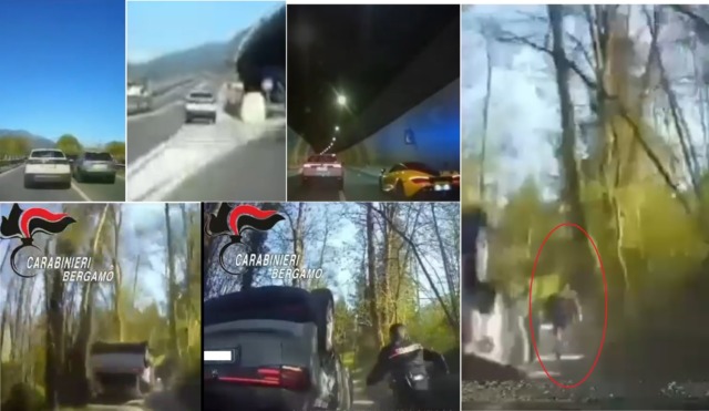 A 140 chilometri all’ora per scappare dai carabinieri: il video