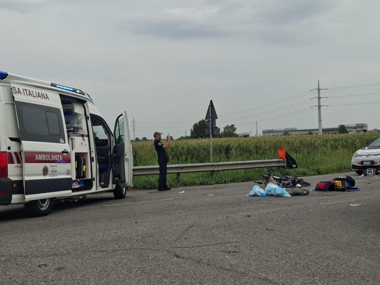 E’ morto dopo sei giorni il ciclista travolto da un autobus a Vidalengo